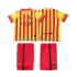 Camisola FC Barcelona 2013 2014 Retro Criança Equipamento Segundo Manga Curta